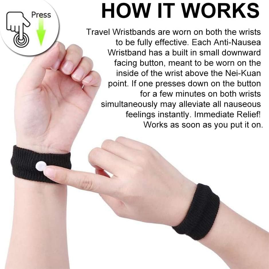 Acupressure Band, Acupressure Wristband for Nausea, Anti Nausea ,Sleep disorder, Blood pressure, Sugar control, Migraine pain relief, Vomiting, Seasickness, Morning Sickness, Car Sickness Control Wristband for Everyone (Buy1GET1Free ) 40%Off on (2 Pcs)
